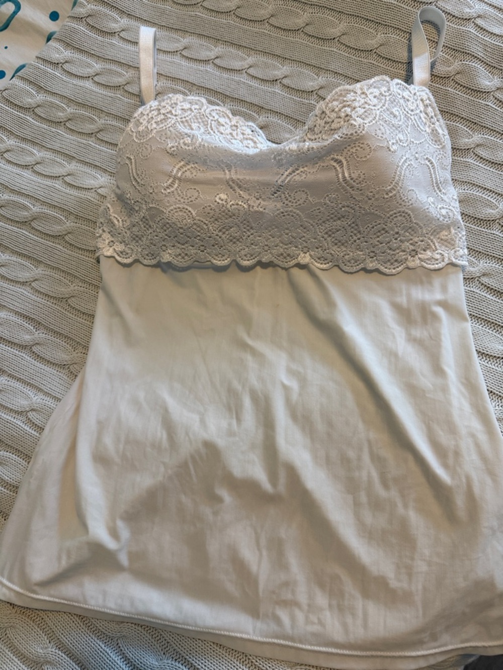 Lace Trim Camisole Slip in Light Ivory